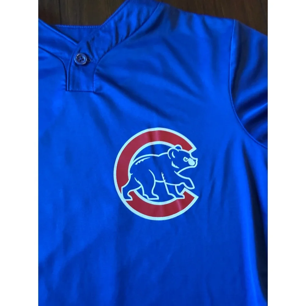 Nike Chicago Cubs Youth Jersey Blue Henley Shirt Number 6 Kids Medium M1011459